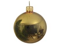 Decoris Grote gouden glanzede kerstbal 15cm - thumbnail