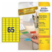 Etiket avery l4793-20 38.1x21.2mm geel 1300st - thumbnail