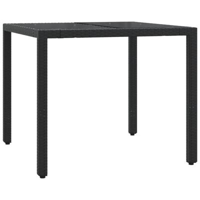 3-delige Tuinset met kussens poly rattan zwart
