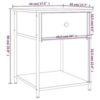 Nachtkastjes 2 st 44x45x58 cm bewerkt hout grijs sonoma eiken - thumbnail
