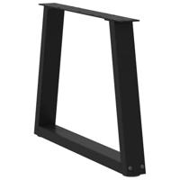 Eettafelpoten 2 st V-vormig 70x(42-43,3) cm staal zwart - thumbnail