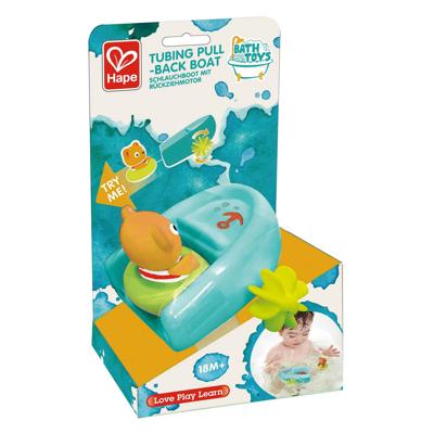Hape badspeelgoed pullback boot met beer