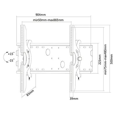 Neomounts PLASMA-W200BLACK TV-beugel 94,0 cm (37) - 215,9 cm (85) Kantelbaar Neomounts PLASMA-W200BLACK TV-beugel 94,0 cm (37) - 215,9 cm (85) Kantelbaar