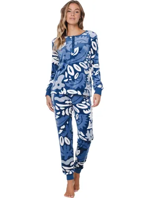 Duurzame velours pyjama flora