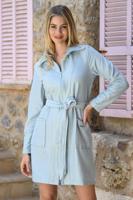 Stoere dames badjas Ringella mint blauw - thumbnail