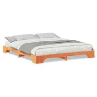 Bedframe met opslag Bruin 200 x 220 cm Massief grenenhout - thumbnail