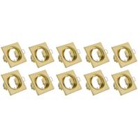 Spot Armatuur 10 Pack - Trion - GU10 Inbouwspot - Vierkant - Goud - Aluminium - Kantelbaar 80mm - thumbnail