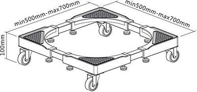 My Wall HZ22WL HZ22WL Transportroller Laadvermogen (max.): 200 kg 700 mm x 700 mm x 100 mm Aantal rollers 4