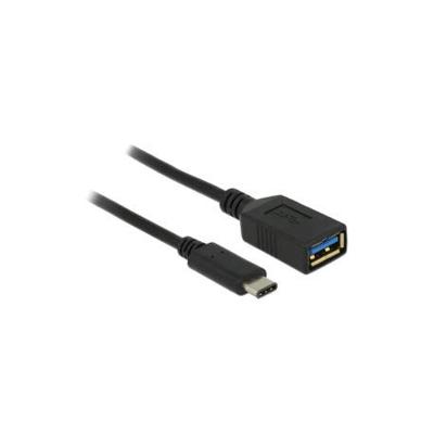 DeLOCK superspeed usb-c 3.1, gen 1 male > usb-a female adapter (zwart, 0,15 meter)