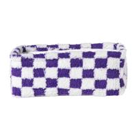 Mand checks klein - paars/wit - 11x30x20 cm - thumbnail