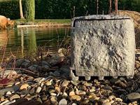 Buitenstopcontact grijze steen kleur kunsthars 4 stopcontacten 3 meter snoer met stekker en pin - thumbnail