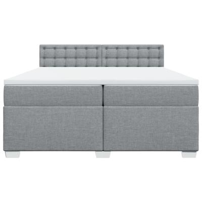 Boxspring met matras stof lichtgrijs 200x200 cm