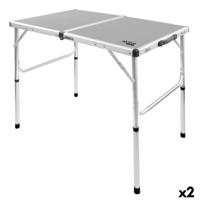 Vouwtafel Aktive Camping Grijs 90 x 70 x 60 cm (2 Stuks) - thumbnail