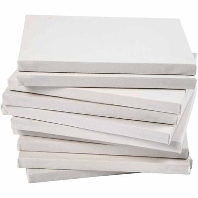 Creativ Company Gespannen canvas, d: 1,6 cm, afm 15x15 cm, 280 gr, wit, 80 stuk/ 1 doos