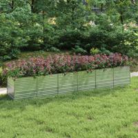 VidaXL Plantenbak verhoogd 480x80x77 cm gegalvaniseerd staal zilver - thumbnail
