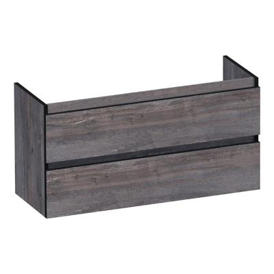 Brauer Joy Edge - Onderkast Ondiep - 100 cm - met 2 Softclose Lades Greeploos en 1 Sifon Uitsparing - Driftwood