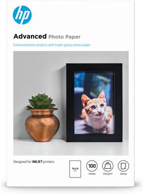 HP Advanced fotopapier ft 10 x 15 cm, 250 g, pak van 100 vel, glanzend