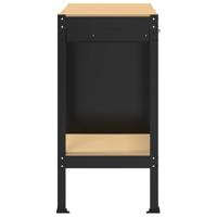 Werkbank met lade Zwart 90 x 49 x 91 cm Bewerkt hout en metaal - thumbnail