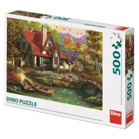 DinoToys Dino puzzel - cottage aan een meer - 500 stukjes - thumbnail