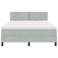 Boxspring bed met matras Lichtgrijs 140 x 200 cm Fluweel - thumbnail