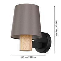 Eglo WandlampjeEdale met bruine kap - 43783 - thumbnail