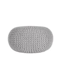 LABEL51 Poef Knitted', 70 x 35cm, kleur Lichtgrijs - thumbnail
