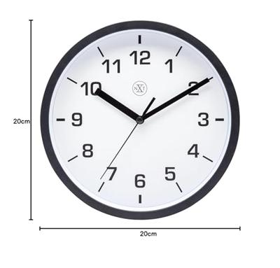 NeXtime nx-7321zw wandklok nxt diameter 20cm kunststof zwart, witte wijzerplaat