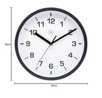 NeXtime nx-7321zw wandklok nxt diameter 20cm kunststof zwart, witte wijzerplaat - thumbnail