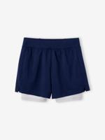 Sportshort 2 in 1 voor meisjes van technisch materiaal marineblauw - thumbnail