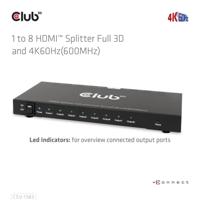 Club 3D 1 to 8 HDMI Splitter Full 3D and 4K60Hz (600MHz) - thumbnail