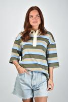 Ami Paris top UPL424.JE0209 bleucach/kaki/taupe/encre - thumbnail