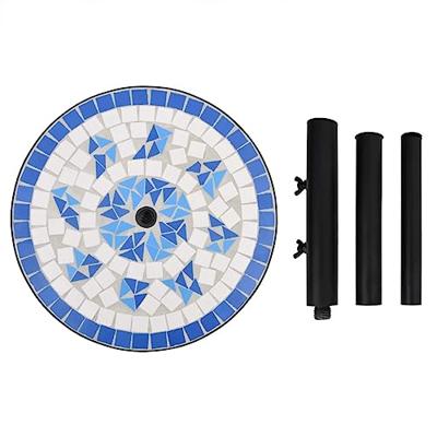 VidaXL Parasolvoet rond 12 kg blauw en wit