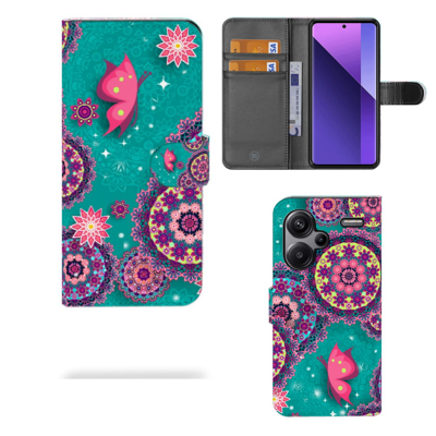 Xiaomi Redmi Note 13 Pro Plus Hoesje Cirkels en Vlinders Xiaomi Redmi Note 13 Pro Plus Hoesje Cirkels en Vlinders