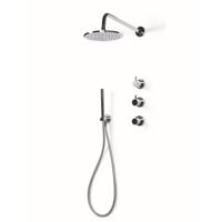 Regendoucheset Inbouw Bongio Squadra met Thermostaatkraan met Losse Stopkranen, Douchearm en Handdoucheset Chroom Bongio - thumbnail