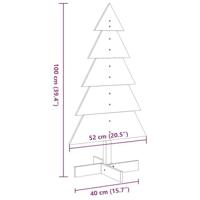 Kerstdecoratie kerstboom 100 cm massief grenenhout wasbruin - thumbnail