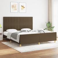 Bedframe zonder matras stof donkerbruin 180x200 cm - thumbnail
