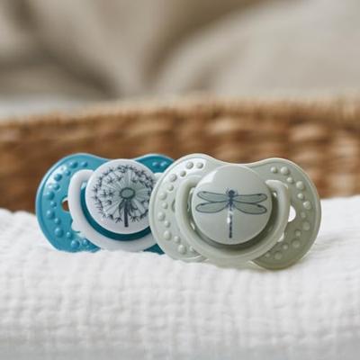 Difrax LOVI Dynamic Pacifier 6-18 Months Botanic Blue Green - Fopspeen Difrax LOVI Dynamic Pacifier 6-18 Months Botanic Blue Green - Fopspeen