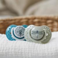 Difrax LOVI Dynamic Pacifier 6-18 Months Botanic Blue Green - Fopspeen - thumbnail