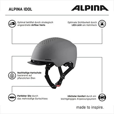 Olympic Sportswear Alpina sports urban helm idol 52-56 mat grijs
