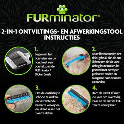 FURminator 2 in 1 - furminator voor het verwijderen van klitten en styling voor honden