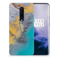 OnePlus 7 Pro | TPU | Siliconen hoesje | Marble Blue Gold - thumbnail