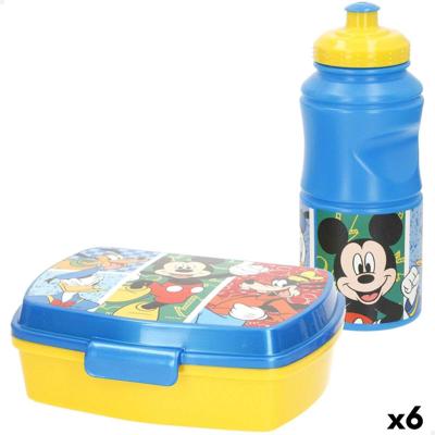 Lunchtrommel met accessoires Mickey Mouse Plastic 380 ml 17 x 5,5 x 13,5 cm (6 Stuks)