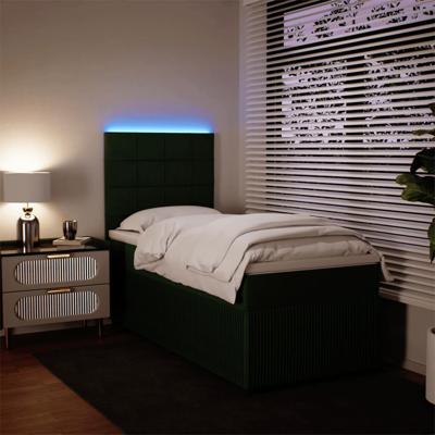 Boxspring met matras fluweel donkergroen 160x200 cm - thumbnail