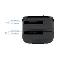 Dock Station Dual TooQ TQDS-802B 2.5" / 3.5" SATA USB 3.0 Zwart - thumbnail