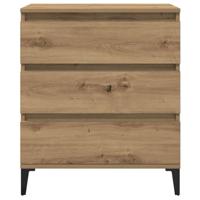 Dressoir 60x35x70 cm bewerkt hout artisanaal eikenkleur - thumbnail