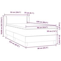 Boxspring met matras fluweel lichtgrijs 90x220 cm - thumbnail