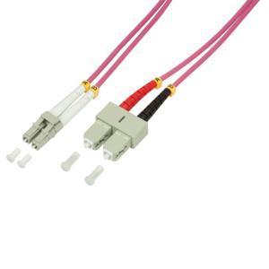 LogiLink FP4LS07 Glasvezel Optische vezel Aansluitkabel 7.50 m Violet 50/125 µ Multimode OM4