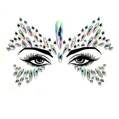 3 PC'S voorhoofd groene Masquerade make-up acryl gezicht sticker stijl: YT-41