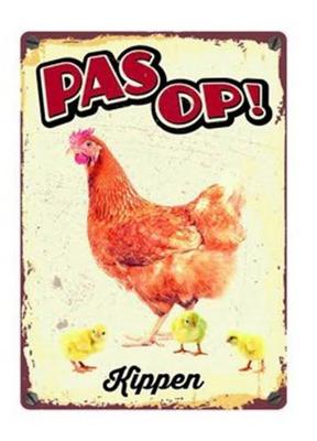 Plenty Gifts waakbord blik kippen