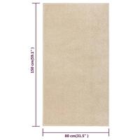 VidaXL Vloerkleed kortpolig 80x150 cm beige - thumbnail